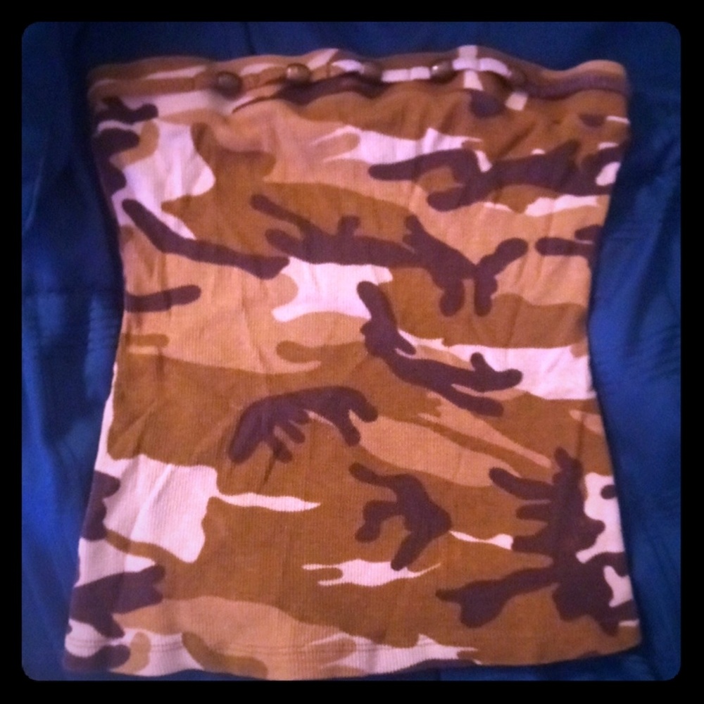 Z.RO Camo crop tube top.